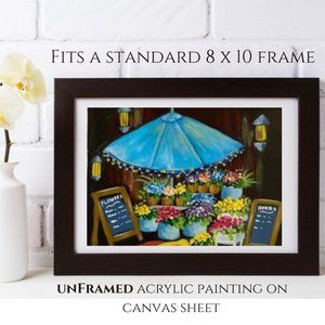 Hand Painted , Flower Shop, Acrylic Painting Wall Art, Floral Wall Décor